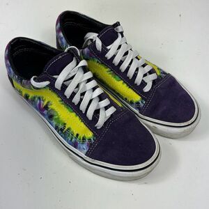 Vans Sneakers 5.5M 7.0W Skate Shoes Old Skool Tie Dye Mysterioso Suede Purple